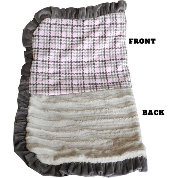 Mirage Pet Products Luxurious Plush Pet BlanketPink Plaid Full Size 500-133 PkPdFL